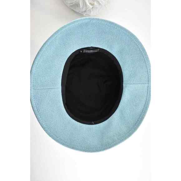 Chanel 21S Blue Orange CC Logo Denim Cotton Cloche Sun Bucket Hat M Medium main image 9